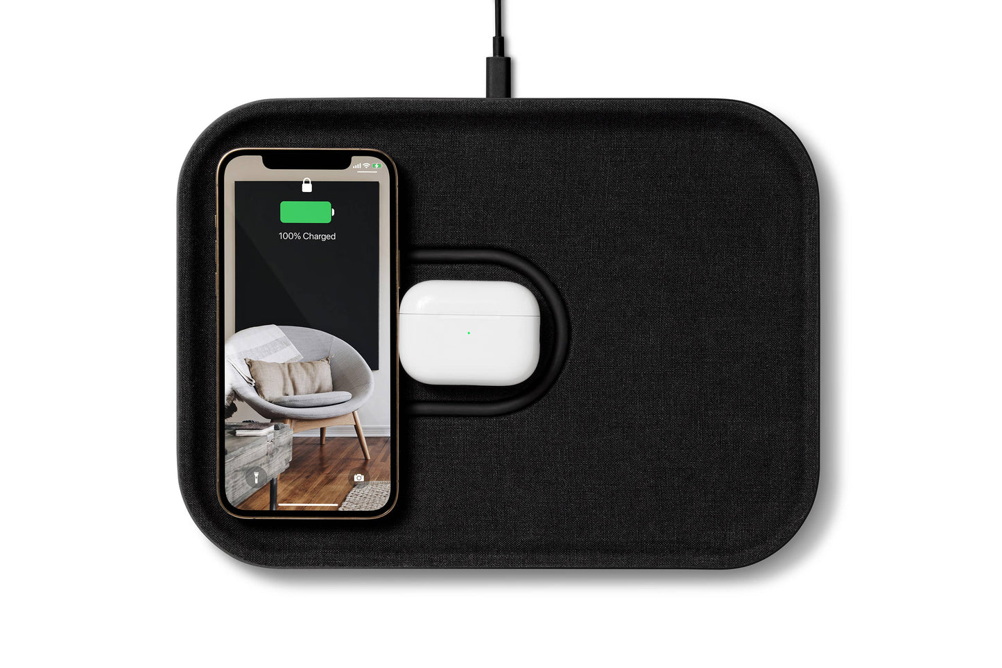 MAG:3 -Essentials Linen Wireless Dual Charge Tray (Magnetic): Natural