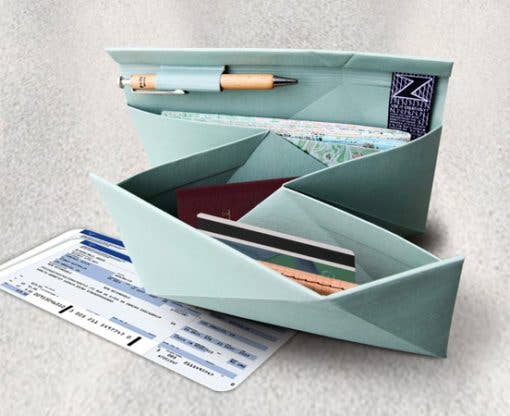 Cellulose fiber travel document holder