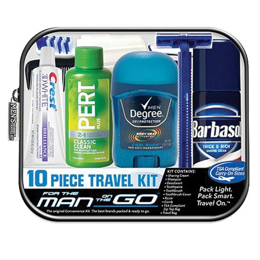 MEN'S 10-PIECE TRAVEL KIT